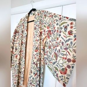 Silk floral kimono